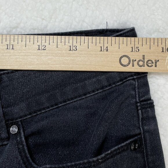 White House Black Market Jeans Womens Sz 8R  Black Shimmer Ankle Zipper 30x28 - Picture 6 of 12